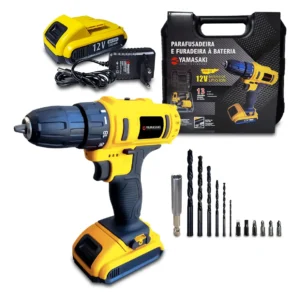 Parafusadeira Furadeira 12v Com Kit De Acessórios + Maleta