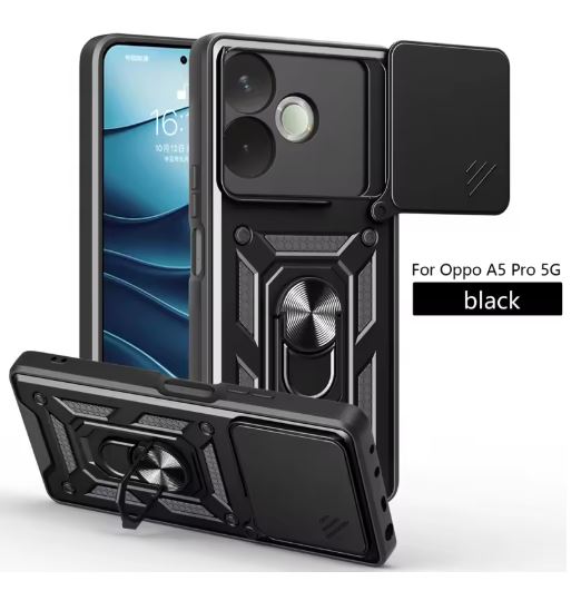 Capa Oppo A5 PRO - Anel e Protetor de Câmera