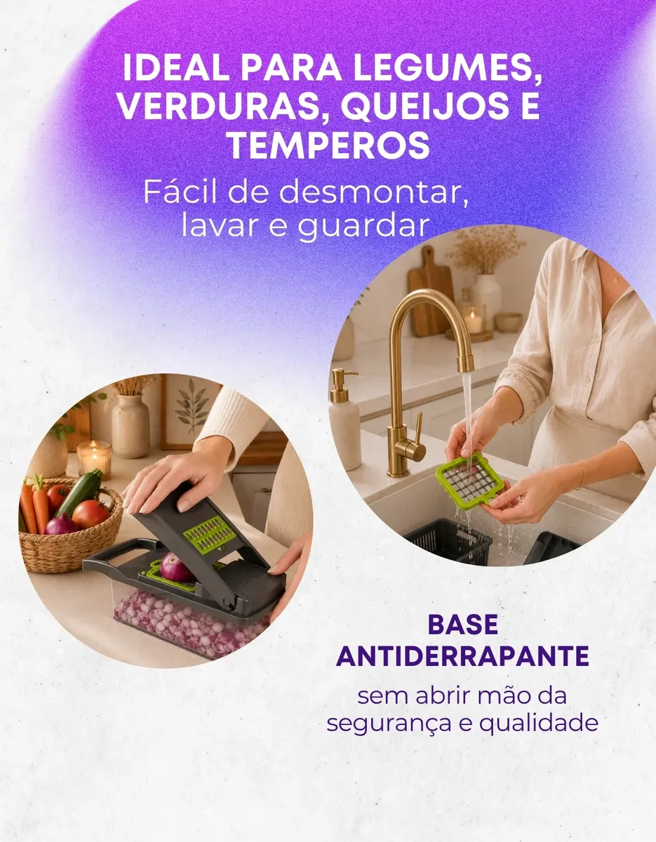 Cortador de Legumes Profissional 16 em 1 | Fatiador e Ralador Multifuncional - Imagem 7