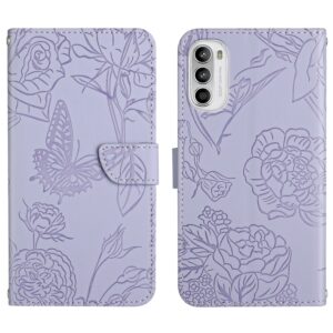 Capa Moto G82 Flip Borboleta Lilás