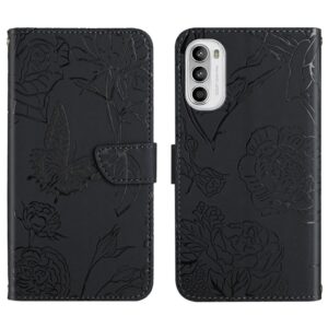 Capa Moto G82 Flip Borboleta Preto