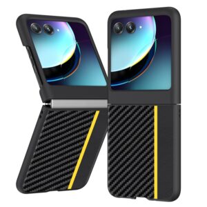 Capa Razr 40 ULTRA - Fibra de Carbono Preto-Amarelo