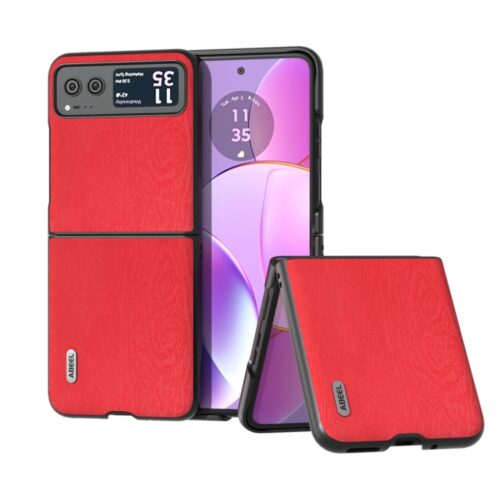 Capa Motorola Razr 40 - Textura Madeira Vermelho