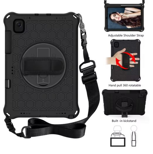 Capa Antichoque com Alça para Samsung Tab S5e - Preto