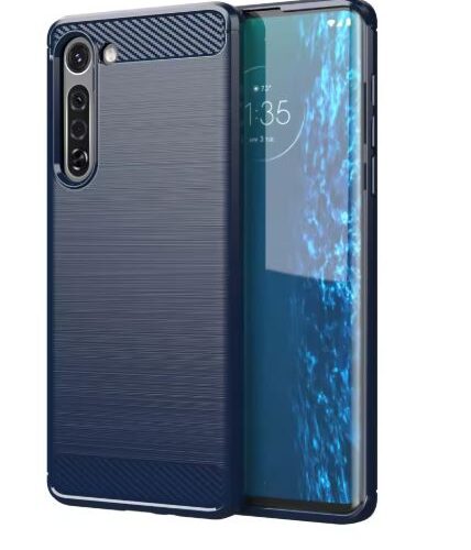 Capa Moto G8 Power - TPU Fibra de Carbono Azul
