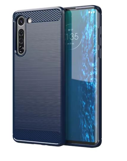 Capa Moto G8 Power - TPU Fibra de Carbono Azul