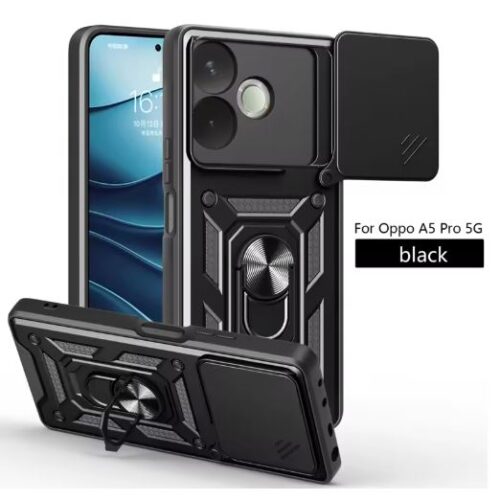 Capa Oppo A5 PRO - Anel e Protetor de Câmera