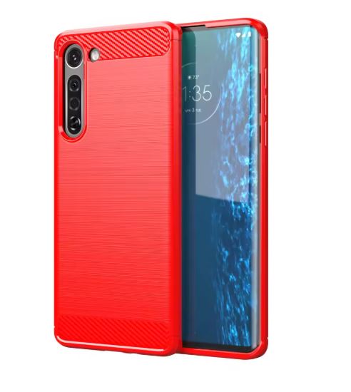 Capa Moto G8 Power - TPU Fibra de Carbono Vermelho
