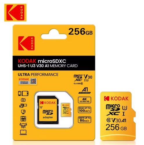 Cartão de Memória Micro SD KODAK Classe 10 A1 - 256GB