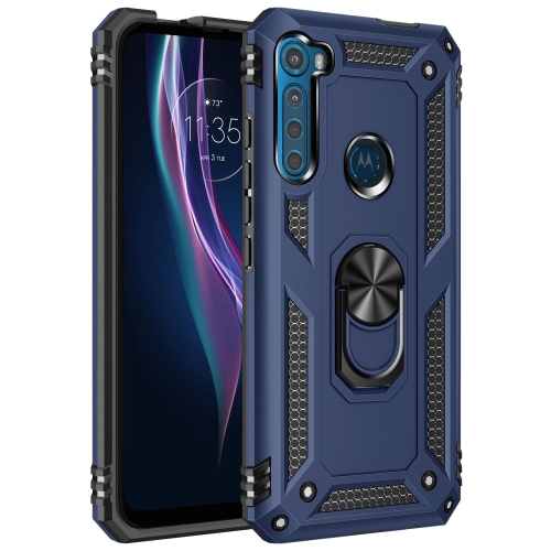 Capa Motorola One Fusion Plus com Anel de Suporte Azul