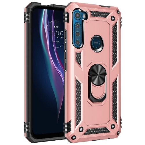 Capa Motorola One Fusion Plus com Anel de Suporte Rosê