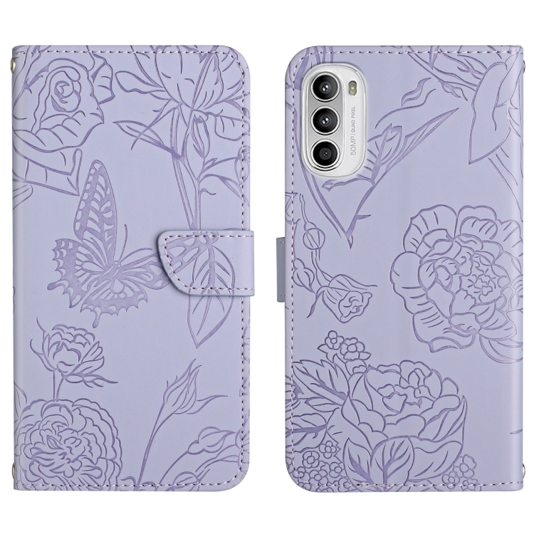 Capa Moto G82 Flip Borboleta Lilás