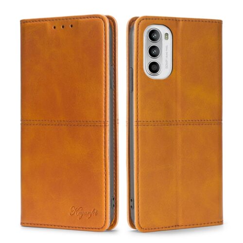 Capa Moto G82 Flip Carteira Marrom