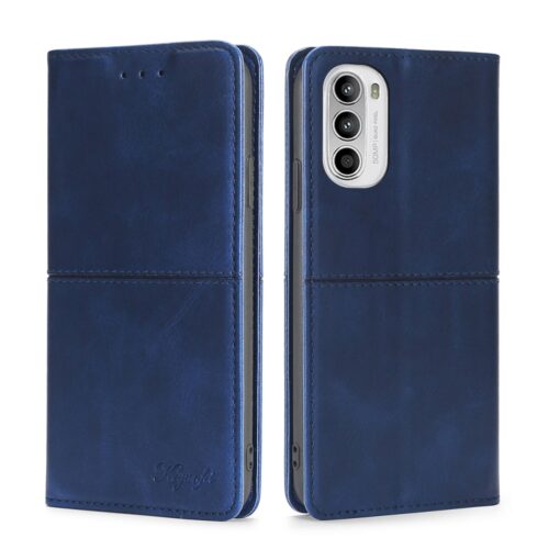 Capa Moto G82 Flip Carteira Azul