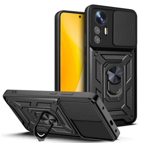 Capa Xiaomi 12 Lite com Suporte e Protetor Câmera Preto