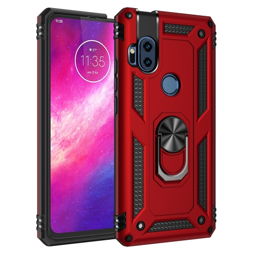 Capa Motorola One Hyper com Anel de Suporte Vermelho