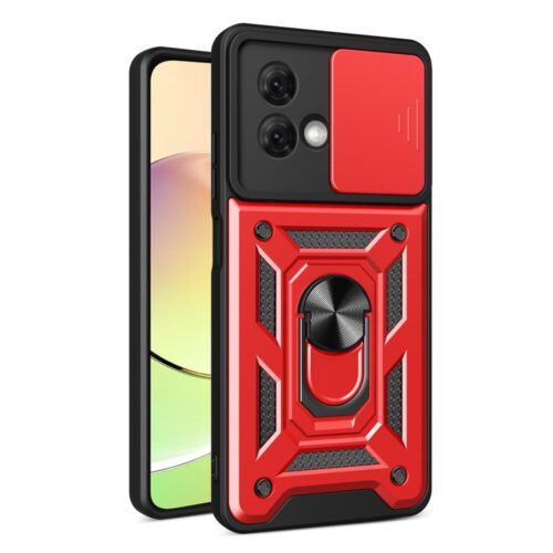 Capa Motorola Moto G84 - Protetor Câmera e Suporte Vermelho