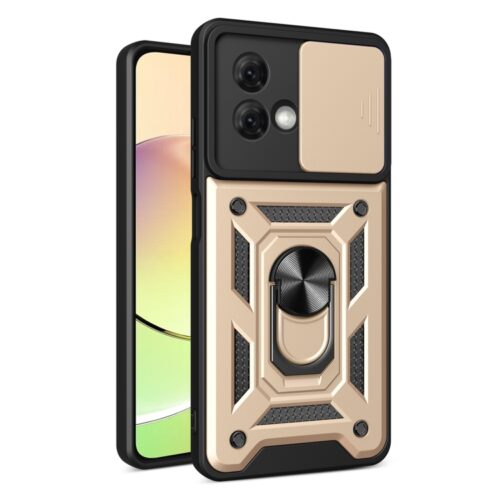 Capa Motorola Moto G84 - Protetor Câmera e Suporte Dourado