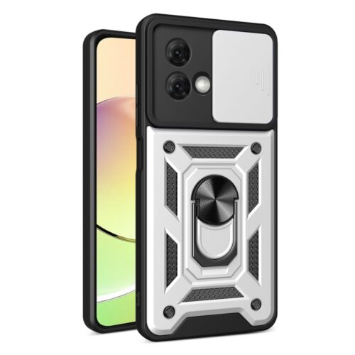 Capa Motorola Moto G84 - Protetor Câmera e Suporte Prata