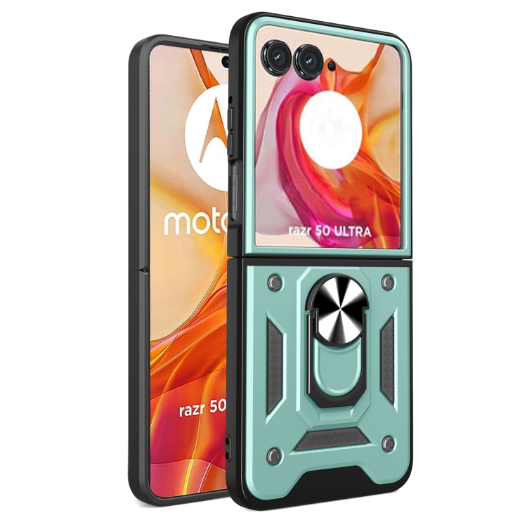 Capa com Anel Magnético para Motorola Razr 50 ULTRA - Verde