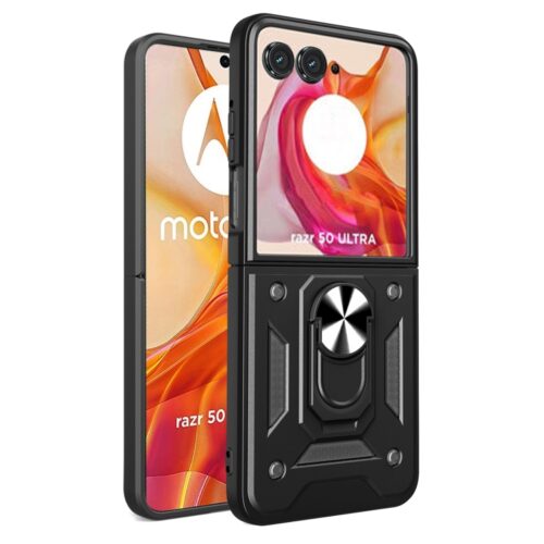 Capa com Anel Magnético para Motorola Razr 50 ULTRA - Preto