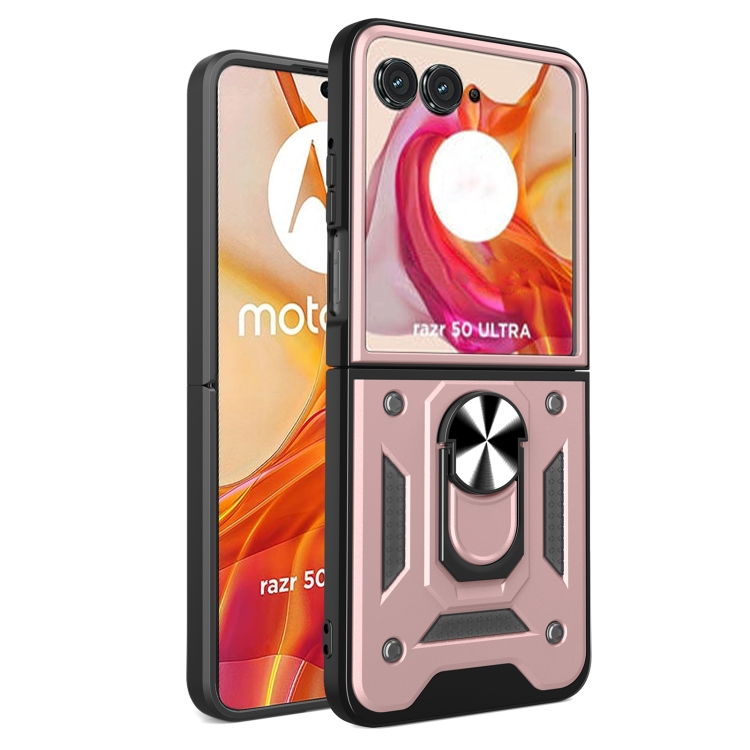 Capa com Anel Magnético para Motorola Razr 50 ULTRA - Rosê
