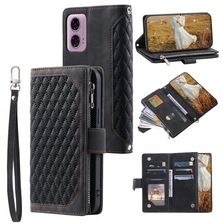 Capa Motorola Moto G85 5G - Flip com Zíper e Cordinha Preto