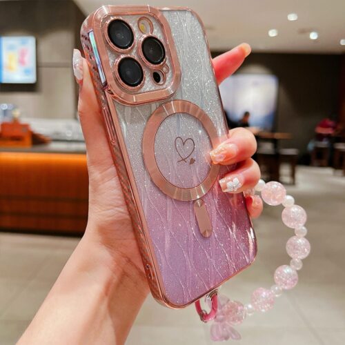 Capa iPhone 16 PRO - Glitter Gradiente MagSafe
