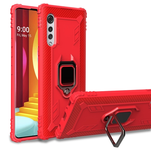 Capa LG Velvet com Anel de Suporte Vermelho