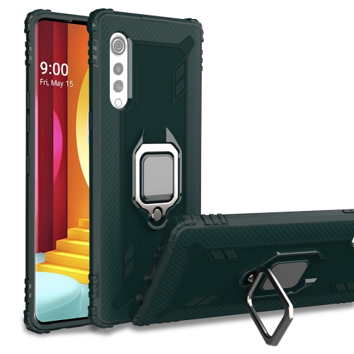 Capa LG Velvet com Anel de Suporte Verde