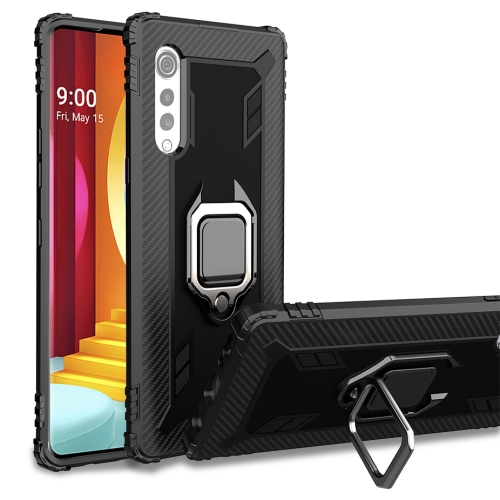 Capa LG Velvet com Anel de Suporte Preto