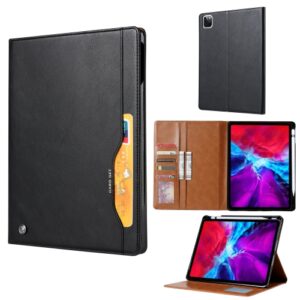 Capa iPad Pro 12.9 2020 Couro e Espaço Caneta Preto