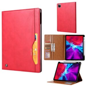 Capa iPad Pro 12.9 2020 Couro e Espaço Caneta Vermelho